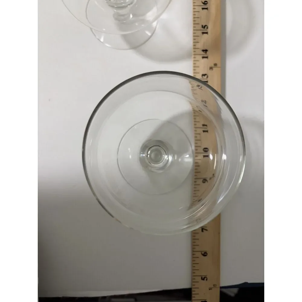 Vintage Clear Glass seafood cocktail stemmed glasses Set of 8